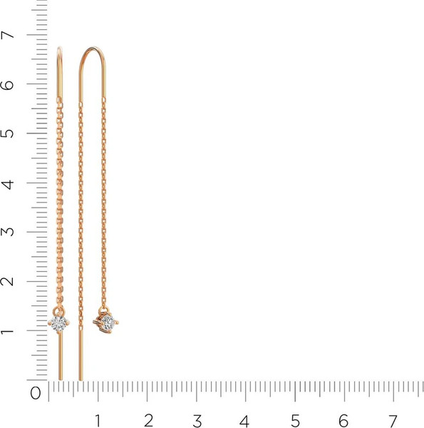 Изображение товара Серьги из розового золота ZORKA 310822.14K.R (с фианитами)