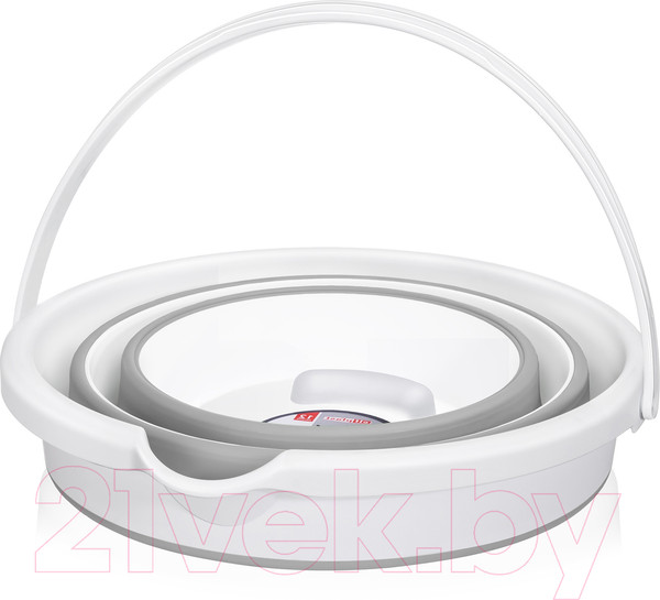 Изображение товара Ведро Эльфпласт Flexy / ЕР644 (белый/серый)