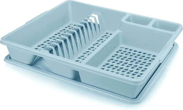 Изображение товара Сушилка для посуды Эльфпласт Rondo ЕР385 (серый/голубой)