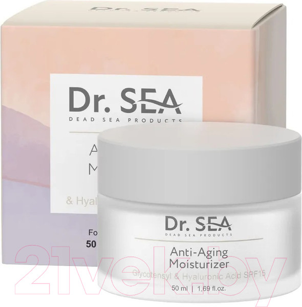 Изображение товара Крем для лица Dr. Sea Антивозрастной с комплексом Glycotensyl и гиалур. кислотой SPF15 (50мл)