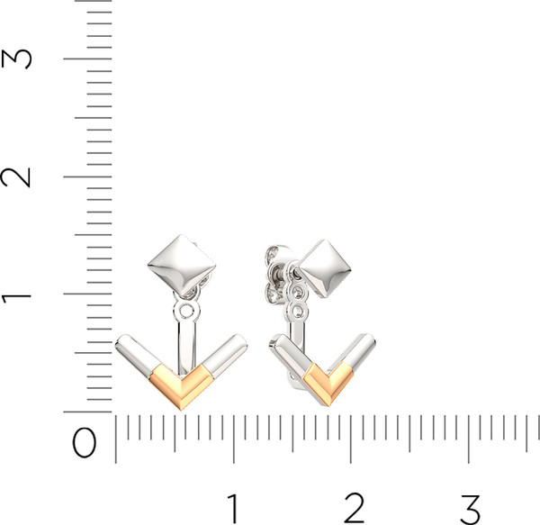 Изображение товара Серьги из серебра ZORKA 0300105.G14K (с золотой вставкой)