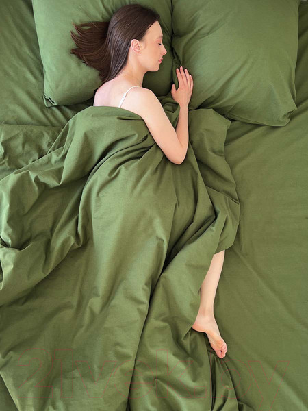 Изображение товара Комплект постельного белья Mio Tesoro 2сп Евро-стандарт / Лен 220-7 (зеленый)