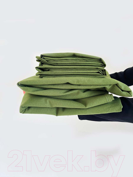 Изображение товара Комплект постельного белья Mio Tesoro 2сп Евро-стандарт / Лен 220-7 (зеленый)