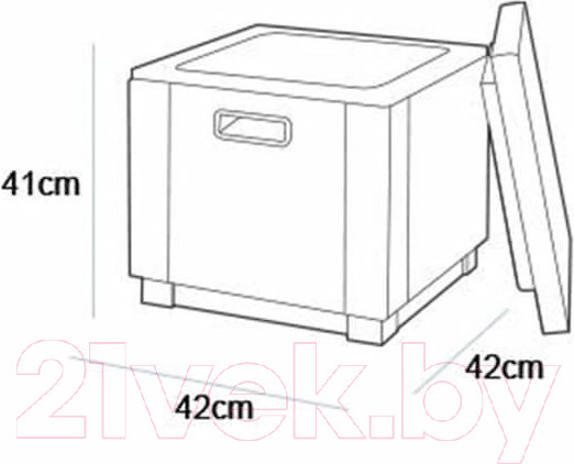 Изображение товара Стол садовый Keter Ice Cube / 213828 (графит)