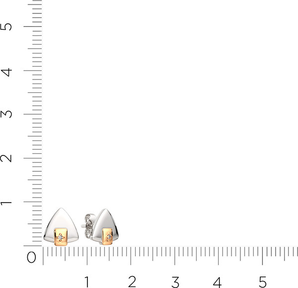 Изображение товара Серьги из серебра ZORKA 03D0069.G14K (с золотой вставкой и бриллиантами)