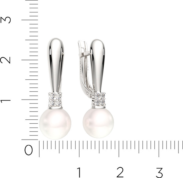 Изображение товара Серьги из серебра ZORKA 0310321 (с жемчугом и фианитами)
