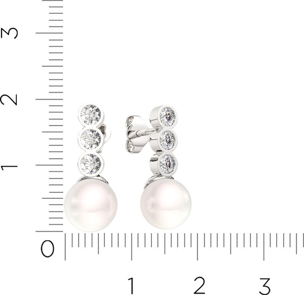 Изображение товара Серьги из серебра ZORKA 0310609 (с жемчугом и фианитами)
