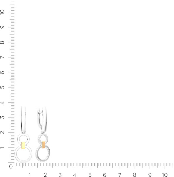 Изображение товара Серьги из серебра ZORKA 0300128.G14K (с золотой вставкой)