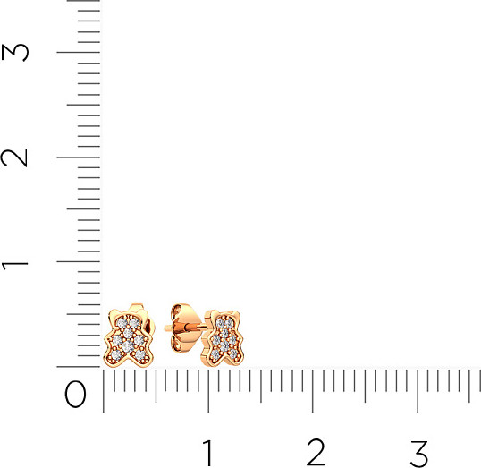 Изображение товара Серьги из розового золота ZORKA 310430 (с фианитами)