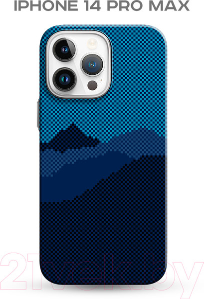 Изображение товара Чехол-накладка Luxo Горный пейзаж J271 для iPhone 14 Pro Max (черный/синий)