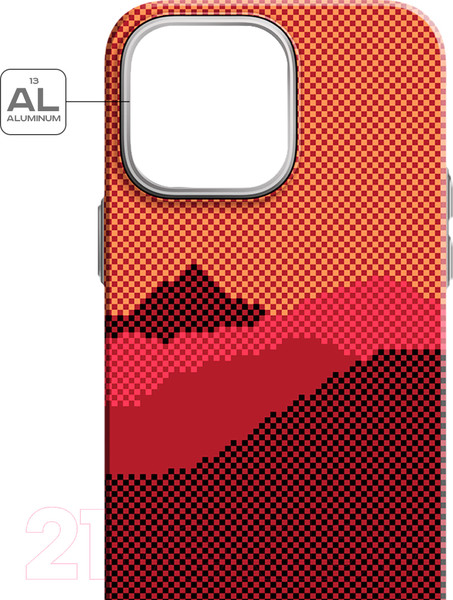 Изображение товара Чехол-накладка Luxo Горный пейзаж J272 для iPhone 15 Pro Max (бордовый/оранжевый)