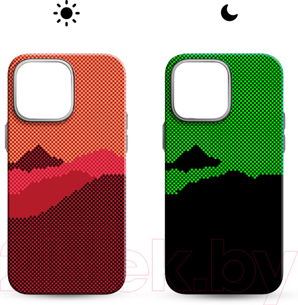 Изображение товара Чехол-накладка Luxo Горный пейзаж J272 для iPhone 15 Pro Max (бордовый/оранжевый)