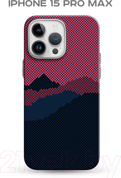 Изображение товара Чехол-накладка Luxo Горный пейзаж J273 для iPhone 15 Pro Max (черный/бордовый)