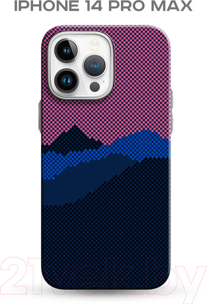 Изображение товара Чехол-накладка Luxo Горный пейзаж J274 для iPhone 14 Pro Max (черный/фиолетовый)