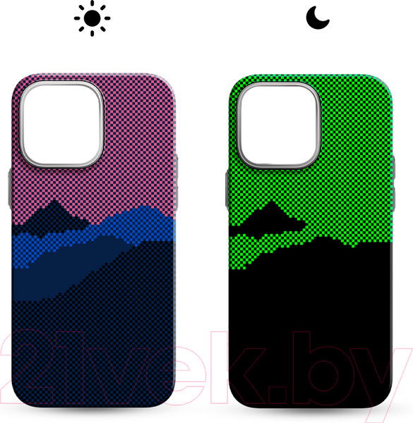Изображение товара Чехол-накладка Luxo Горный пейзаж J274 для iPhone 14 Pro Max (черный/фиолетовый)