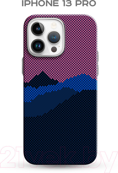 Изображение товара Чехол-накладка Luxo Горный пейзаж J274 для iPhone 13 Pro (черный/фиолетовый)