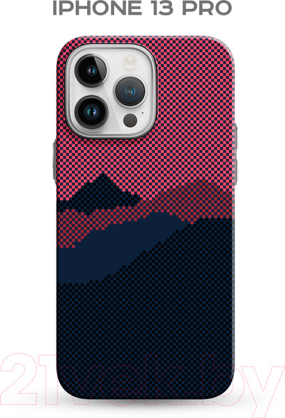 Изображение товара Чехол-накладка Luxo Горный пейзаж J273 для iPhone 13 Pro (черный/бордовый)