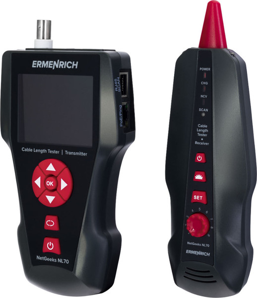 Изображение товара Кабельный тестер Ermenrich NetGeeks Измеритель длины кабеля NL70 / 82555