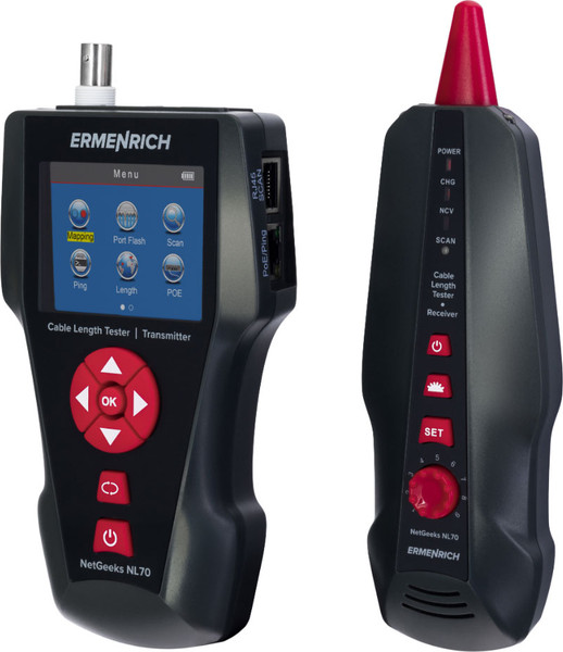 Изображение товара Кабельный тестер Ermenrich NetGeeks Измеритель длины кабеля NL70 / 82555