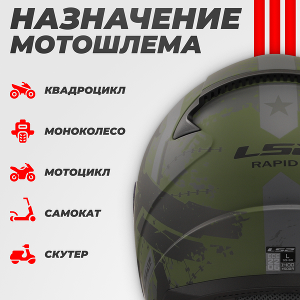 Изображение товара Мотошлем LS2 FF353 Rapid 2 Thunder Birds (XS, матовый камуфляж)