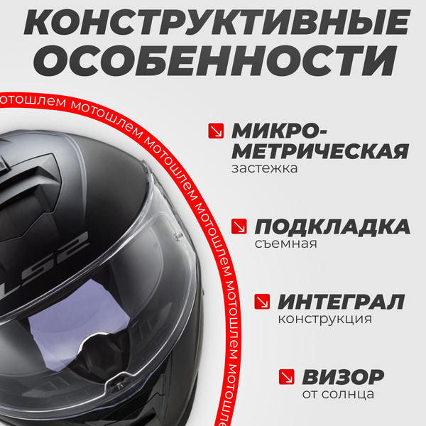 Изображение товара Мотошлем LS2 FF800 Storm II Solid (M, матовый черный)