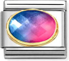 Изображение товара Звено для браслета NominatioN Овал 030612/036 (сине-красный цирконий)