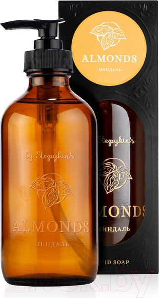 Изображение товара Мыло жидкое by Stepykin’s Premium Almonds Миндаль (235мл, стеклянный флакон)