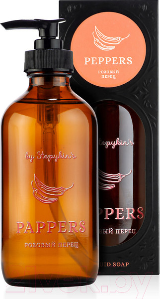 Изображение товара Мыло жидкое by Stepykin’s Peppers Розовый перец (235мл, стеклянный флакон)