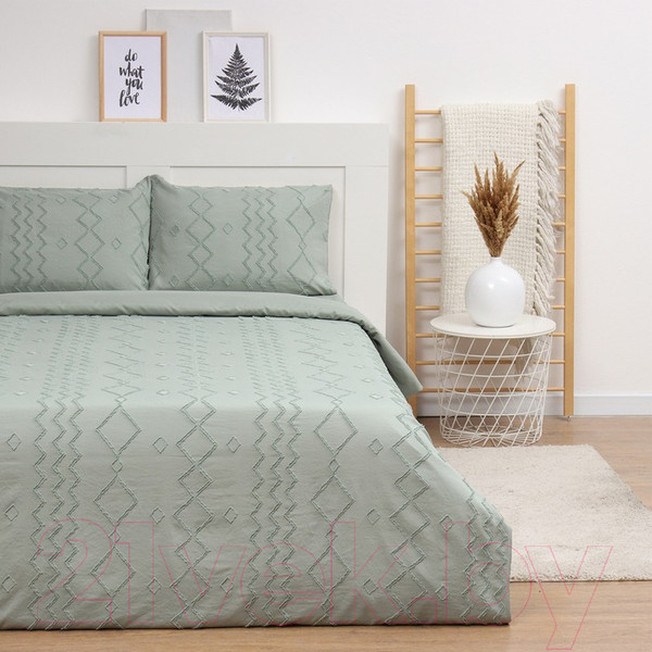 Изображение товара Комплект постельного белья Love Life Tufting. Орнамент 1.5сп / 10323098 (зеленый)