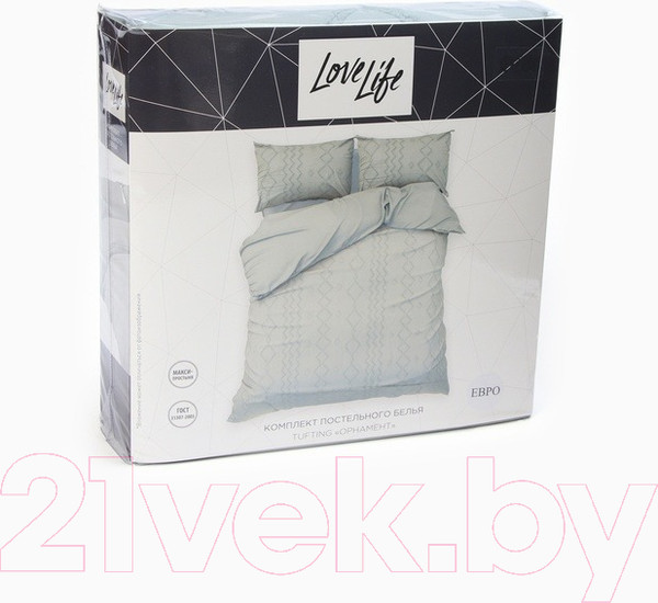 Изображение товара Комплект постельного белья Love Life Tufting. Орнамент 1.5сп / 10323098 (зеленый)