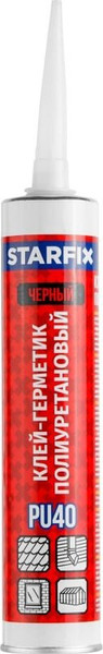 Изображение товара Клей-герметик Starfix PU40 SM-54876-1 (300мл, черный)