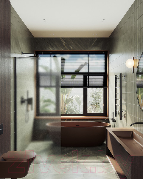 Изображение товара Душевая стенка MaybahGlass 109x195 / MGD-680-6ш (сатин стекло/черный)