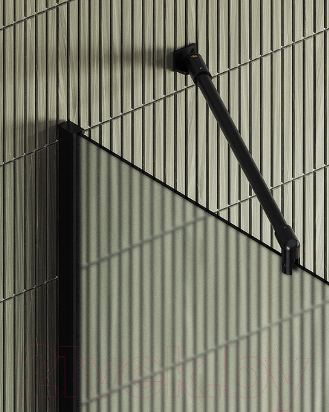 Изображение товара Душевая стенка MaybahGlass 109x195 / MGD-680-6ш (сатин стекло/черный)