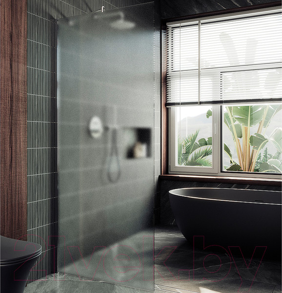 Изображение товара Душевая стенка MaybahGlass 109x195 / MGD-680-4ш (сатин стекло/хром глянцевый)