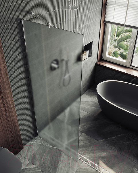 Изображение товара Душевая стенка MaybahGlass 109x195 / MGD-680-4ш (сатин стекло/хром глянцевый)