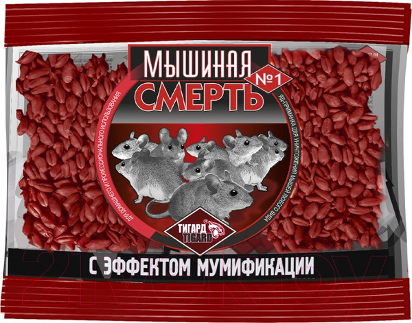 Изображение товара Средство для борьбы с вредителями Тигард Мышиная смерть №1 зерно (100г)
