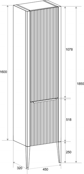 Изображение товара Шкаф-пенал для ванной ЗОВ Валенсия / MVPRAL6013 (RAL 6013)