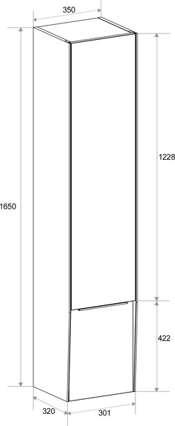 Изображение товара Шкаф-пенал для ванной ЗОВ Гранада / MGPRAL7022 (RAL 7022)