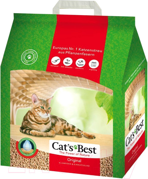 Изображение товара Наполнитель для туалета Cat's Best Original (12л/5.2кг)