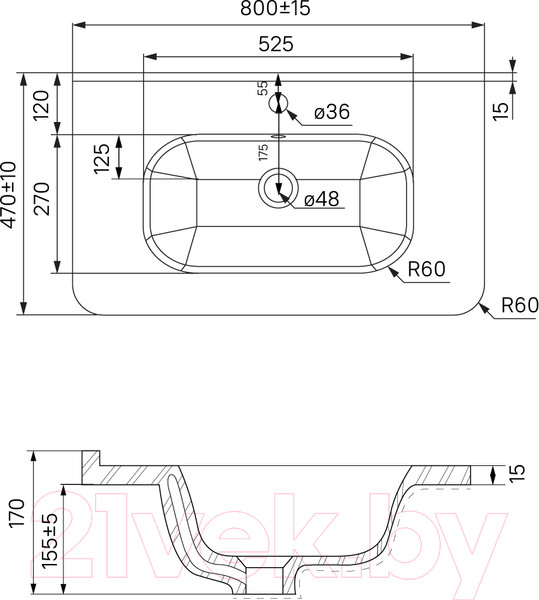 Изображение товара Тумба с умывальником IDDIS EDI80W0i95K