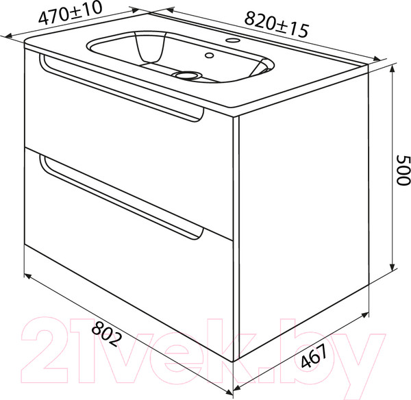 Изображение товара Тумба с умывальником IDDIS EDI80W0i95K