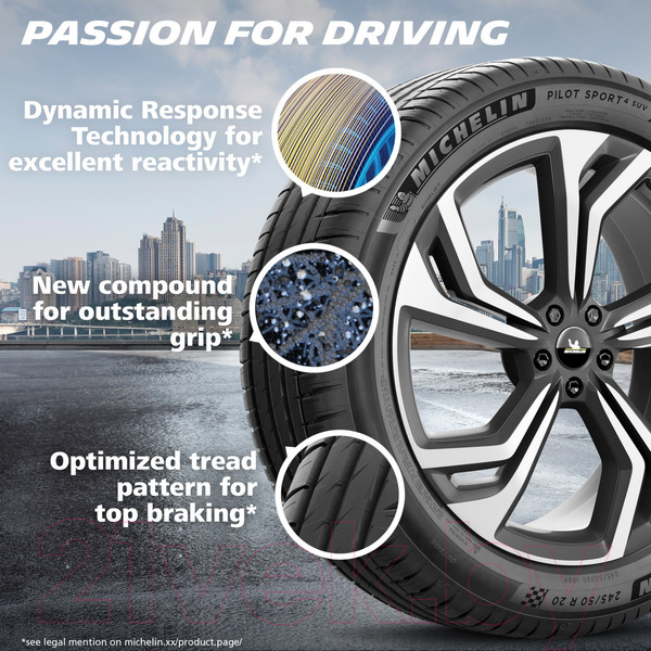 Изображение товара Летняя шина Michelin Pilot Sport 4 SUV 265/45R21 104W