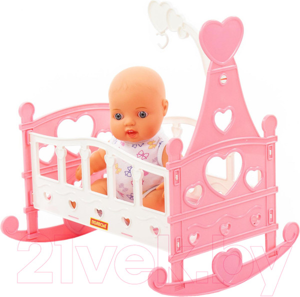 Изображение товара Пупс с аксессуарами Полесье Славный с кроваткой-качалкой / 76670