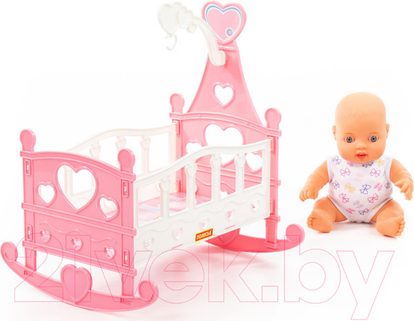 Изображение товара Пупс с аксессуарами Полесье Славный с кроваткой-качалкой / 76670