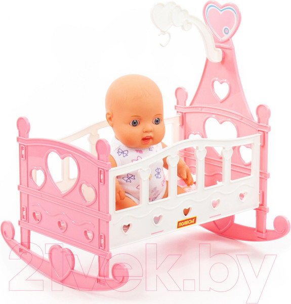 Изображение товара Пупс с аксессуарами Полесье Славный с кроваткой-качалкой / 76670