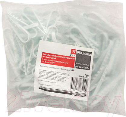 Изображение товара Дюбель-хомут EKF PROxima / plc-ncc-11x18w (100шт, белый)