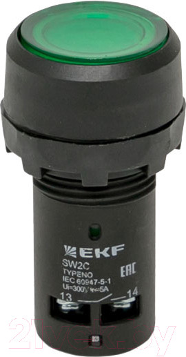 Изображение товара Кнопка для пульта EKF SW2C-10D sw2c-md-g (зеленый)