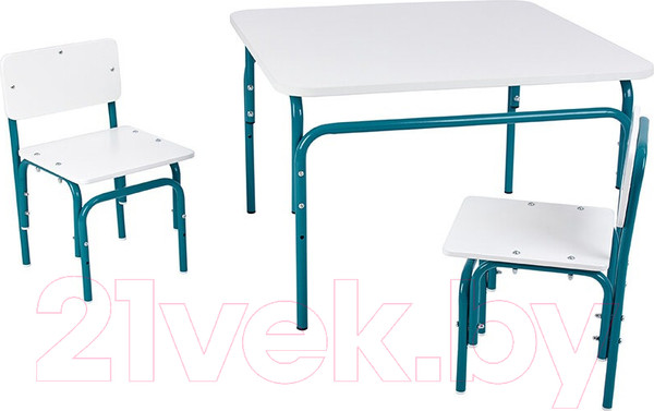 Изображение товара Стол детский Фея Мой малыш / 0002787.32 (белый/морская волна)