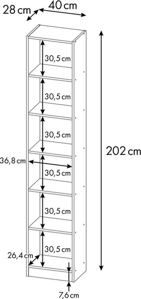 Изображение товара Стеллаж Polini Kids Home Smart Вертикальный / 0002287.171 (дуб крафт золотой)