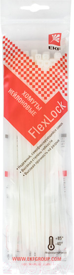 Изображение товара Стяжка для кабеля EKF FlexLock plc-fl-ctsw-3.6x200 (100шт)